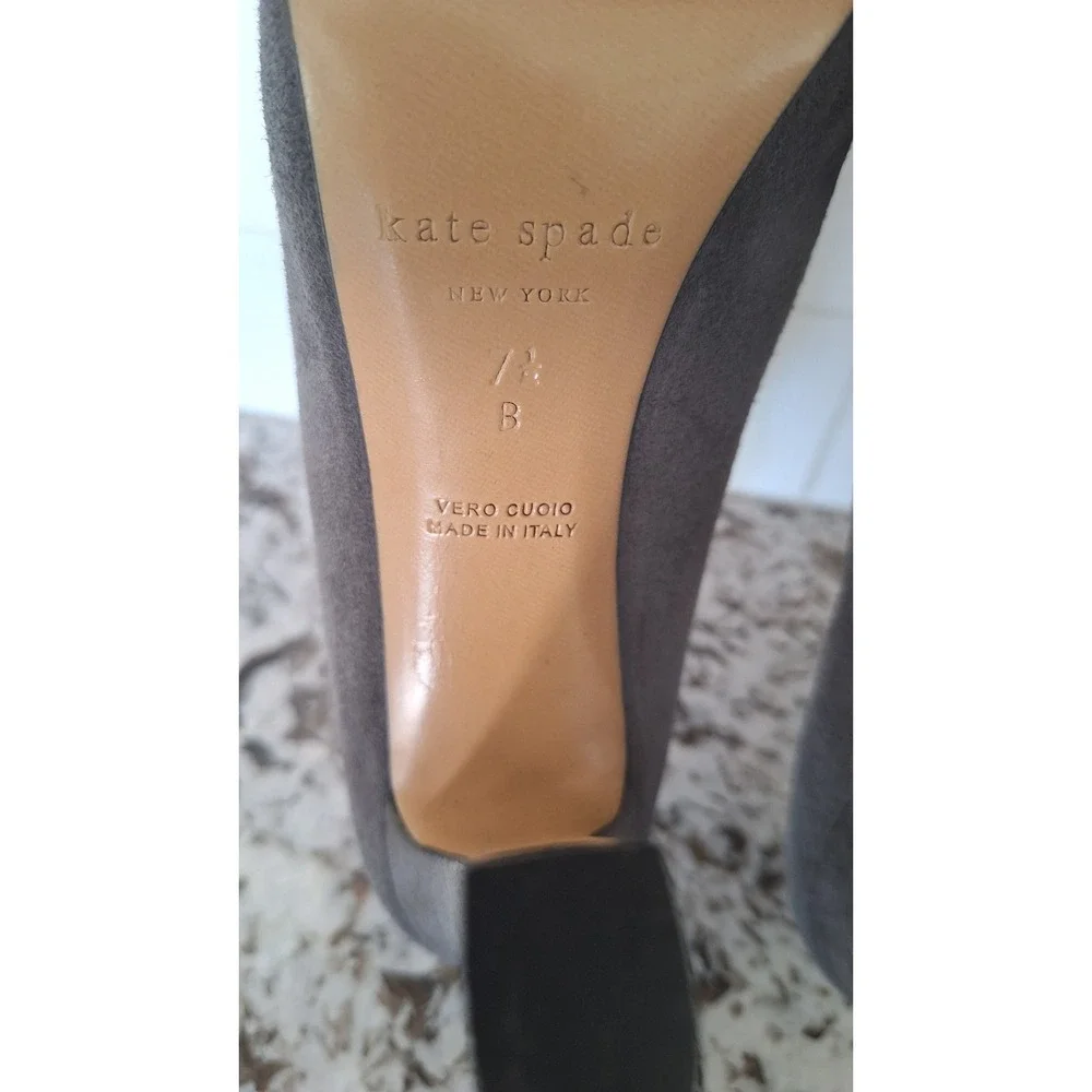 Kate Spade Pumps  Gray Suede‎ Heels Platform Stiletto 7.5